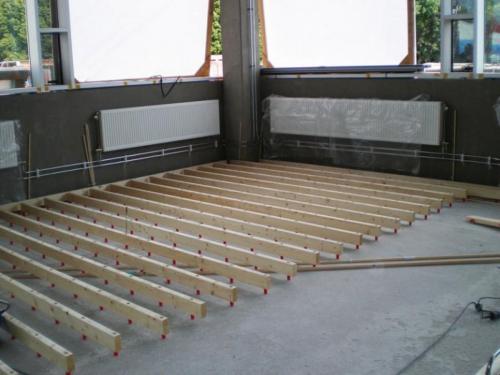 Регулируемый пол на лагах. Монтаж регулируемых лаг