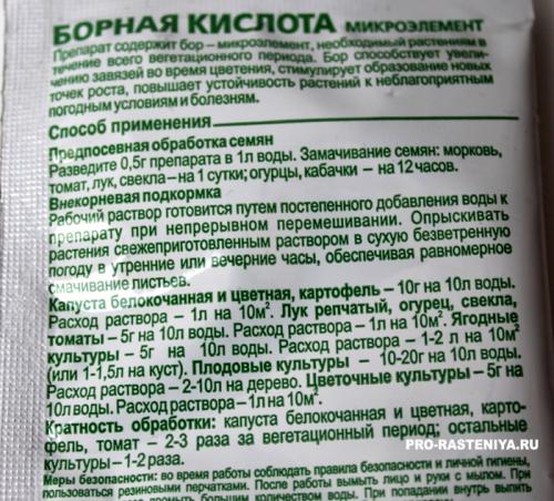 Борная кислота: для чего она нужна и сколько использовать для опрыскивания 01
