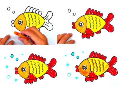 Как нарисовать рыбу легко. Простой рисунок рыбки