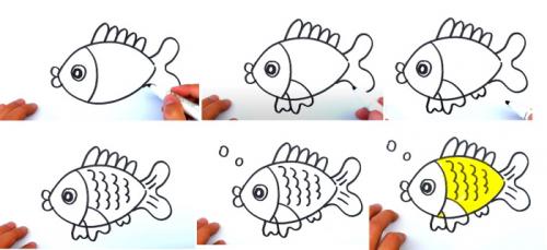 Как нарисовать рыбку карандашом поэтапно. Простой рисунок рыбки