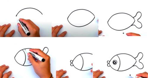Как нарисовать рыбку карандашом поэтапно. Простой рисунок рыбки