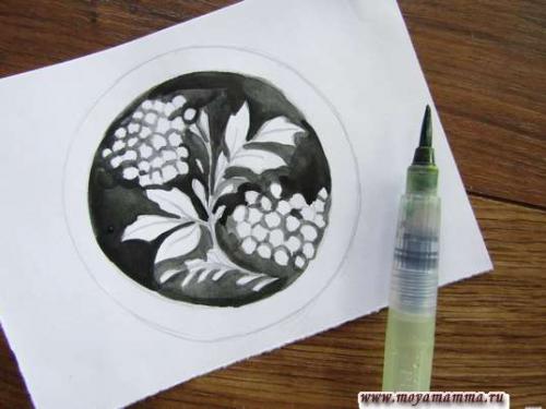 Роспись тарелки хохлома. Хохломская роспись «Тарелка» гуашью