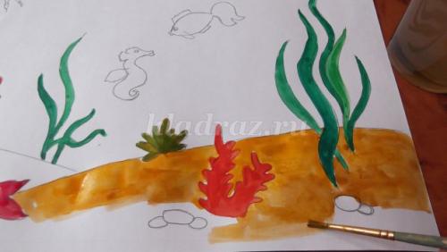 Как нарисовать подводный мир красками. Мастер-класс с фото 20 Как нарисовать подводный мир красками. Мастер-класс с фото 20