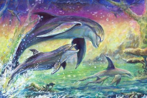 Как нарисовать дельфина легко и просто: советы начинающим по оформлению эскиза и фона (73 фото)