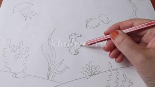 Как нарисовать подводный мир красками. Мастер-класс с фото 18 Как нарисовать подводный мир красками. Мастер-класс с фото 18