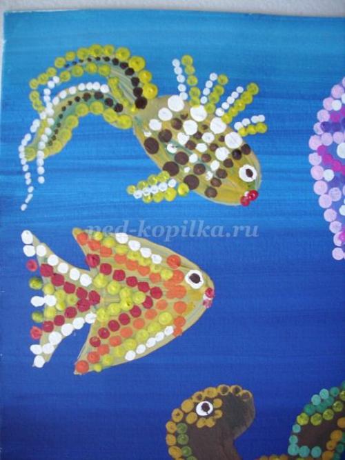 Как нарисовать подводный мир красками. Мастер-класс с фото 09 Как нарисовать подводный мир красками. Мастер-класс с фото 09