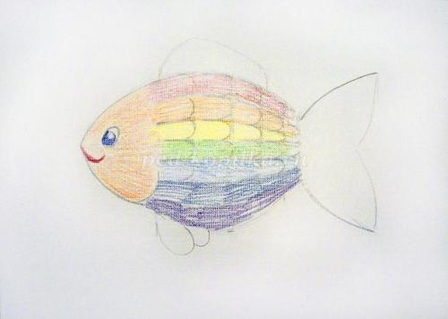 Рыба рисунок для детей поэтапно карандашом. Рисование рыбки. Поэтапно для детей 06