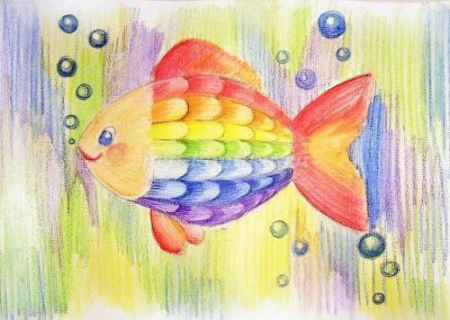 Рыба рисунок для детей поэтапно карандашом. Рисование рыбки. Поэтапно для детей 13