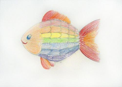 Рыба рисунок для детей поэтапно карандашом. Рисование рыбки. Поэтапно для детей 07