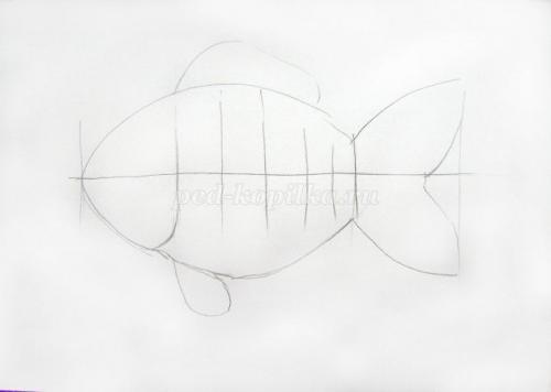Рыба рисунок для детей поэтапно карандашом. Рисование рыбки. Поэтапно для детей 03