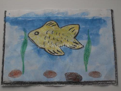 Как нарисовать аквариум с рыбками ребенку. Пошаговый процесс 02 Как нарисовать аквариум с рыбками ребенку. Пошаговый процесс 02