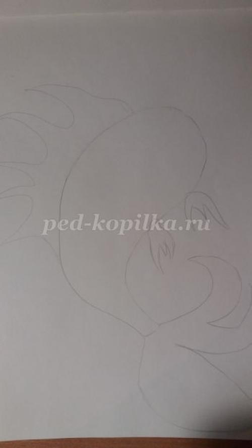 Как нарисовать рыб красками. Рисование для детей «Золотая рыбка из сказки» поэтапно с фото 04