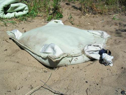 Укрытие из рогоза. Создание песчаного пляжа на берегу