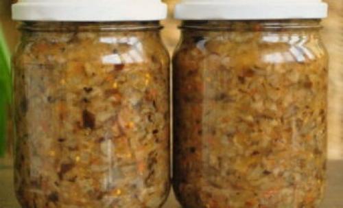 Икра из грибов с чесноком. Грибная икра из вареных грибов с чесноком